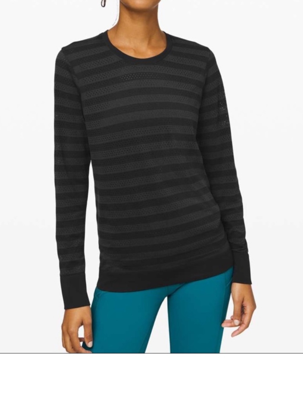 Lululemon Breeze By Striped Long Sleeve Athletic T-shirt